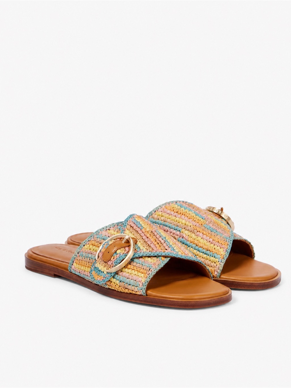 Clergerie Irme Raffia Slides Size 36.5
